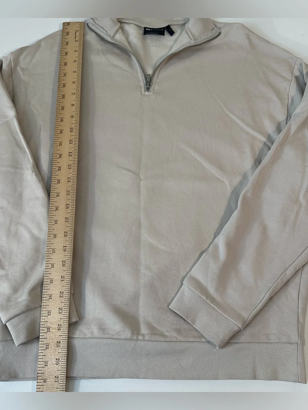 ASOS - MENS - HALF ZIP NEUTRAL BEIEGE TAN SWEATER